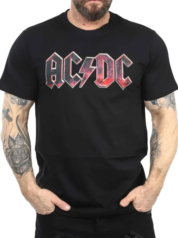 ACDC Distressed Logo T-Shirt - Sort^Urban Classics Discount