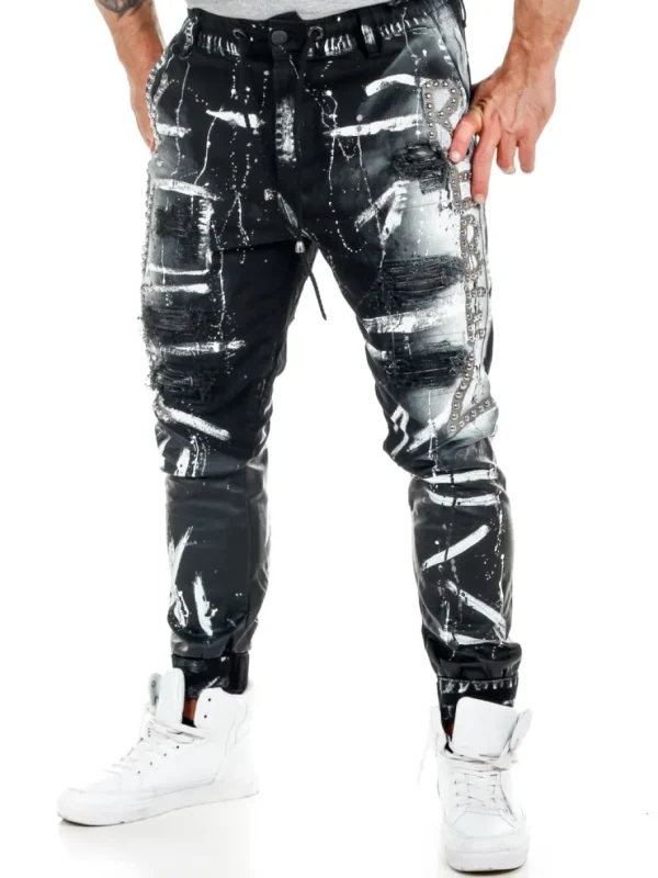 Ahti Slim Fit Jeans - Sort/Hvid^Kingz Fashion