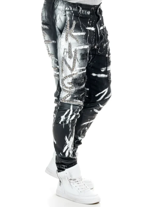 Ahti Slim Fit Jeans - Sort/Hvid^Kingz Fashion