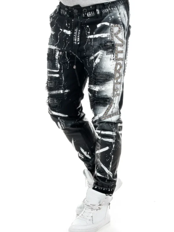 Ahti Slim Fit Jeans - Sort/Hvid^Kingz Fashion