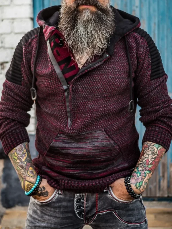 Artemis Hoodie - Vinrød/Sort^Rusty Neal Outlet
