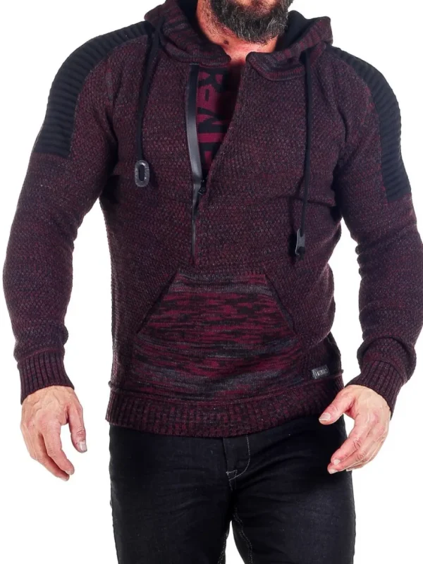Artemis Hoodie - Vinrød/Sort^Rusty Neal Outlet