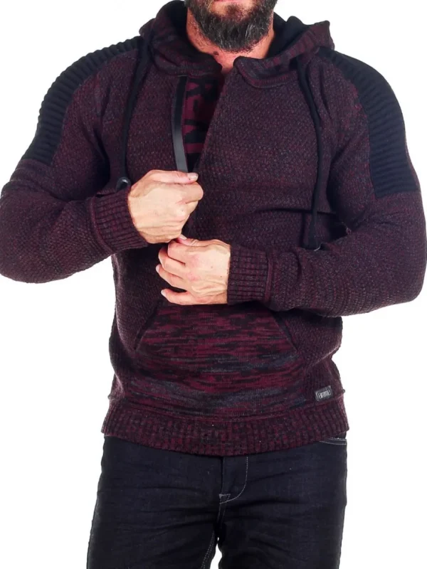 Artemis Hoodie - Vinrød/Sort^Rusty Neal Outlet