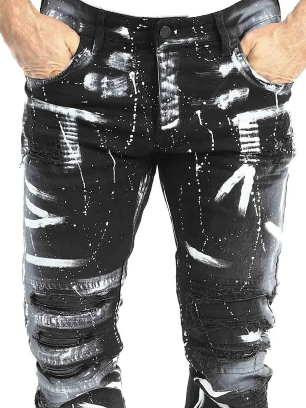 Beneli Jeans - Sort/Hvid^Kingz Outlet