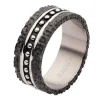 Blacksmith Hammered Ring - Sort/Sølv^Inox Fashion