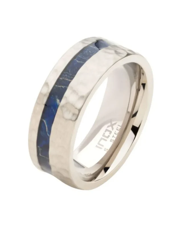 Blue Wood Ring - Sølv/Blå^Inox New