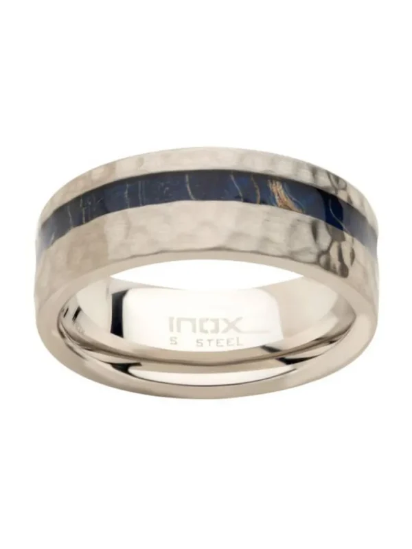 Blue Wood Ring - Sølv/Blå^Inox New