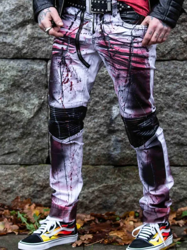Bolted Jeans - Hvid/Rød^Kingz Outlet