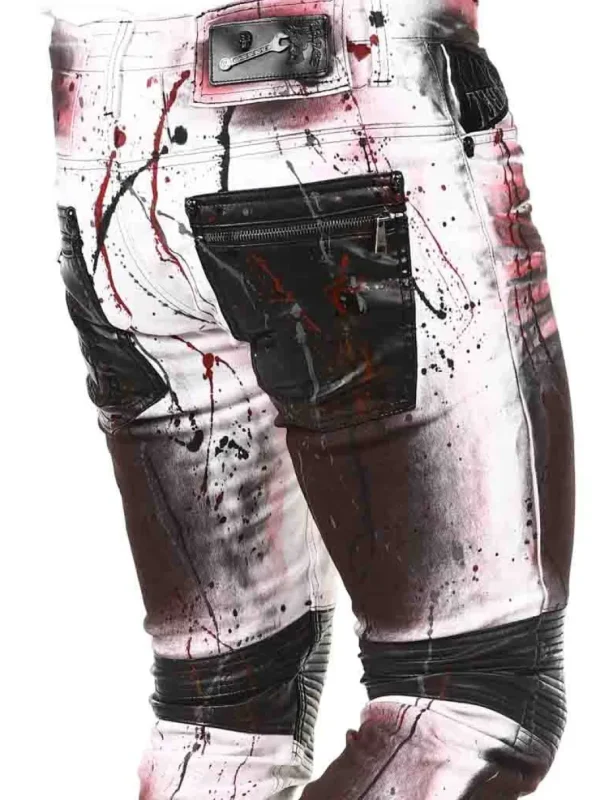 Bolted Jeans - Hvid/Rød^Kingz Outlet