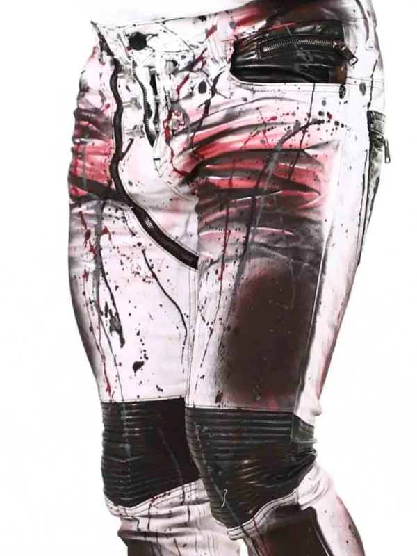 Bolted Jeans - Hvid/Rød^Kingz Outlet
