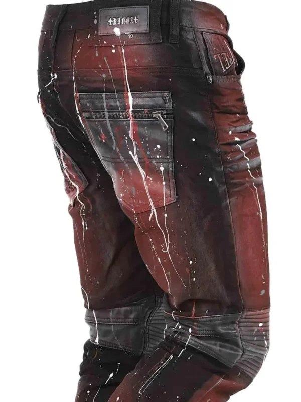 Bolted Jeans - Sort/Rød^Kingz Clearance