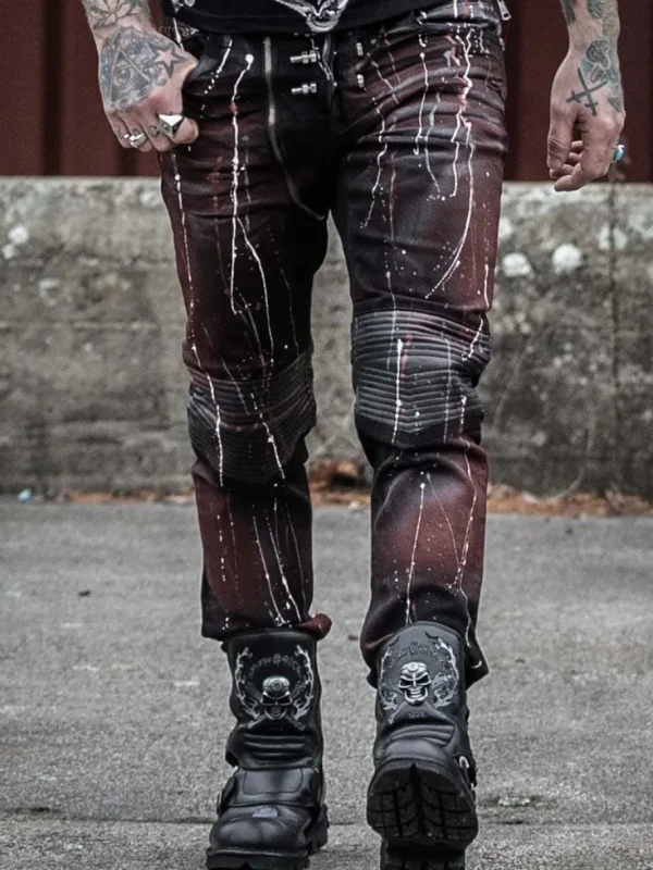 Bolted Jeans - Sort/Rød^Kingz Clearance
