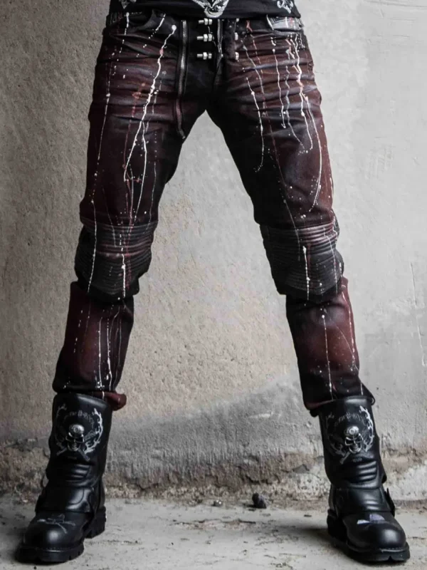 Bolted Jeans - Sort/Rød^Kingz Clearance
