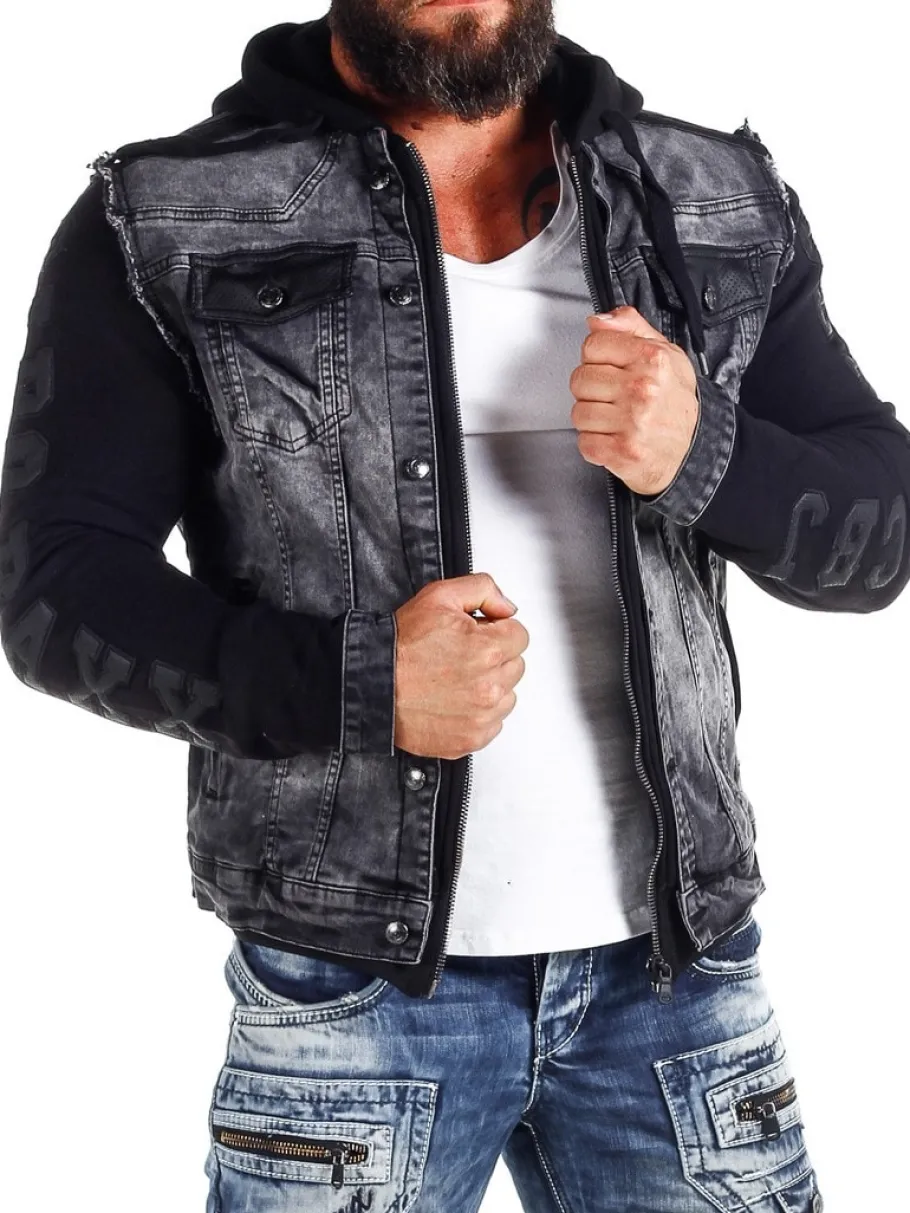 boyd_jeansjakke__sort_3.webp Boyd Jeansjakke - Sort^Cipo & Baxx Clearance