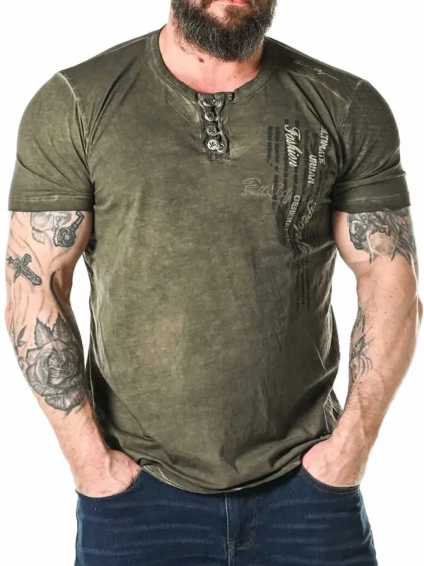 Ceylon T-shirt - Khaki^Rusty Neal Discount