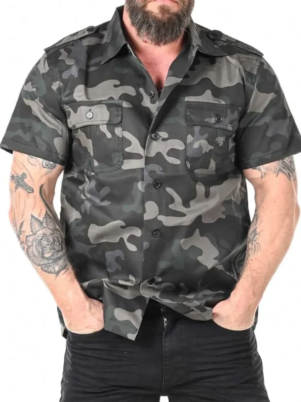 Docs Kortærmet Skjorte - Dark Camo^Brandit Outlet