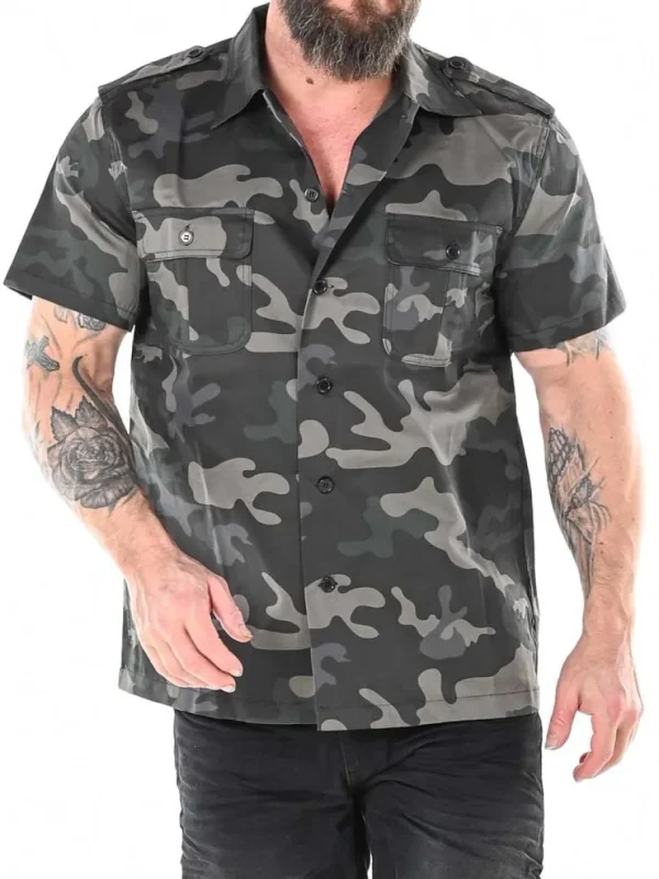 Docs Kortærmet Skjorte - Dark Camo^Brandit Outlet