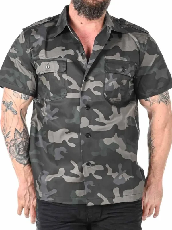 Docs Kortærmet Skjorte - Dark Camo^Brandit Outlet