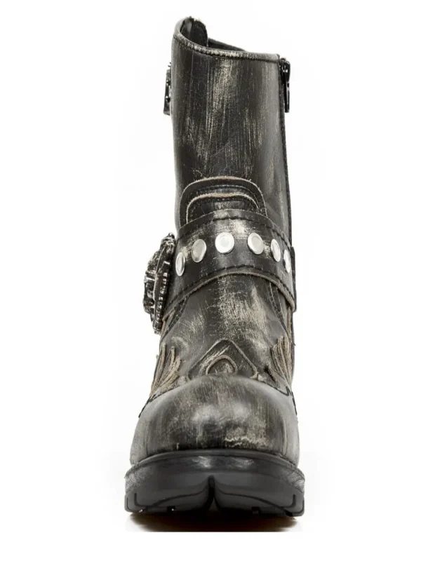 Flame Skull Boots - Dirty Black^New Rock New