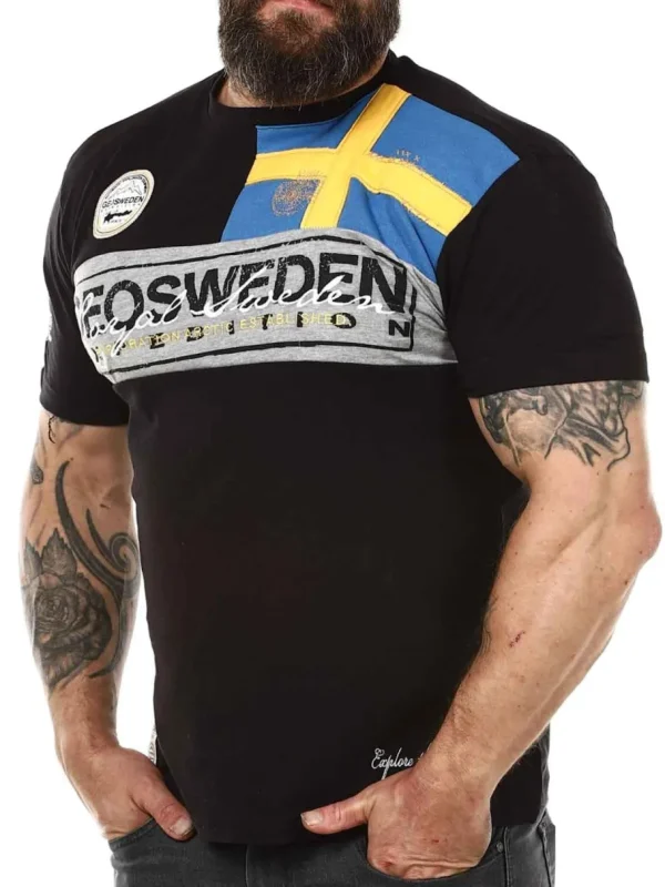 Fresco Sweden T-shirt - Sort^Geographical Norway Clearance