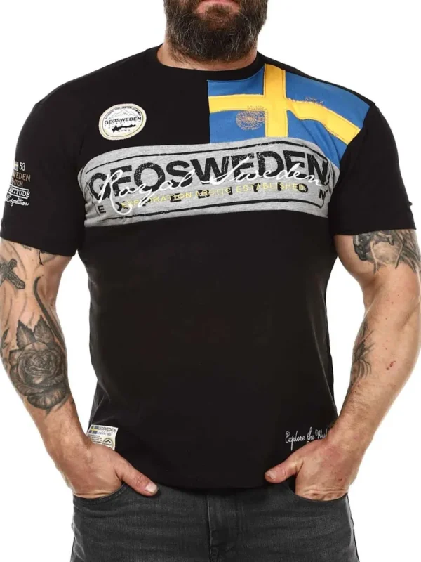 Fresco Sweden T-shirt - Sort^Geographical Norway Clearance