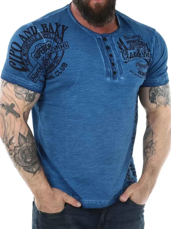 Gasoline T-shirt - Blå^Cipo & Baxx Discount