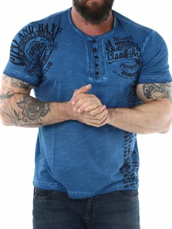 Gasoline T-shirt - Blå^Cipo & Baxx Discount