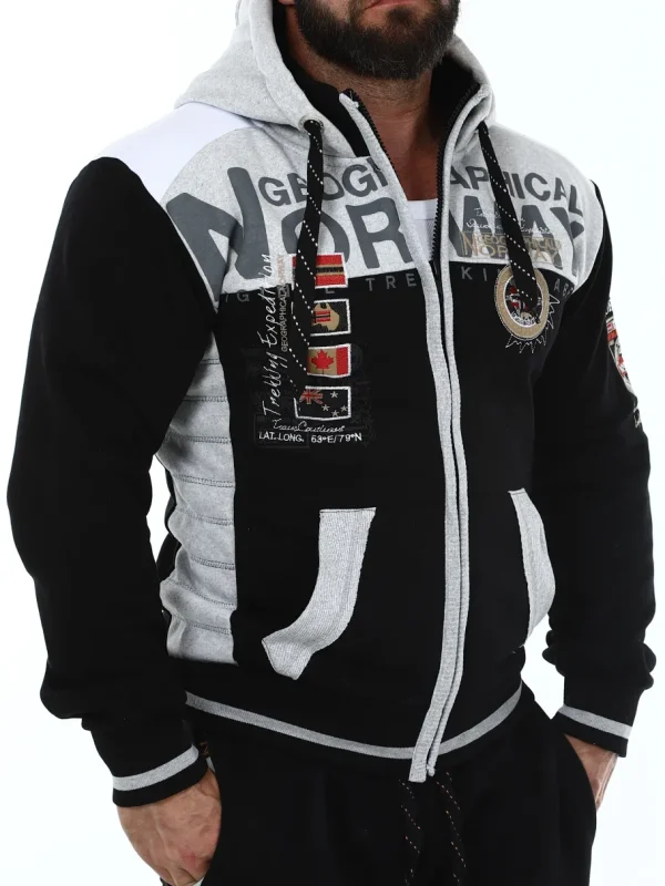 Geday Geo Norway Hoodie - Sort^Geographical Norway Discount