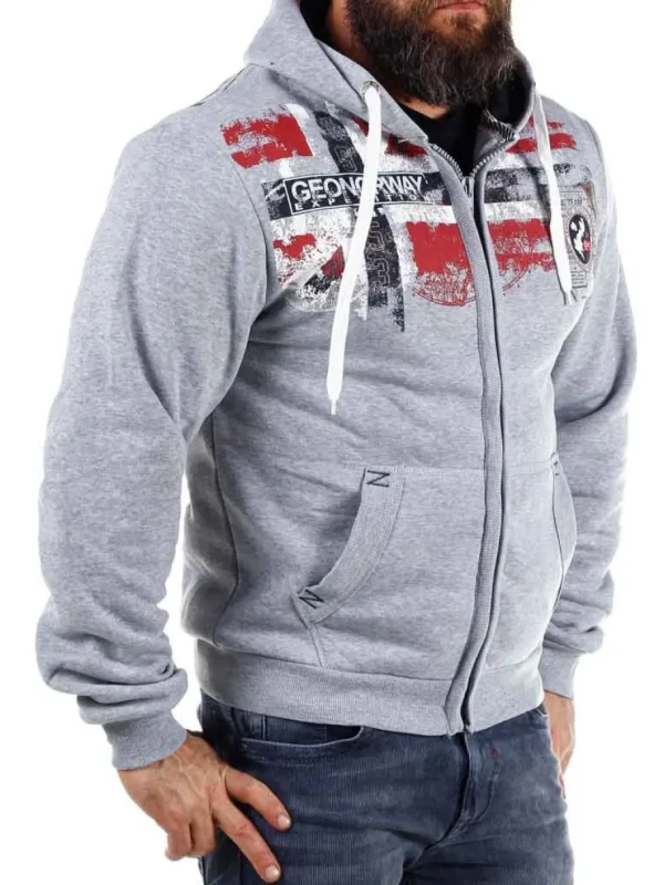 Genox Geo Norway Zip Hoodie - Grå^Geographical Norway Best