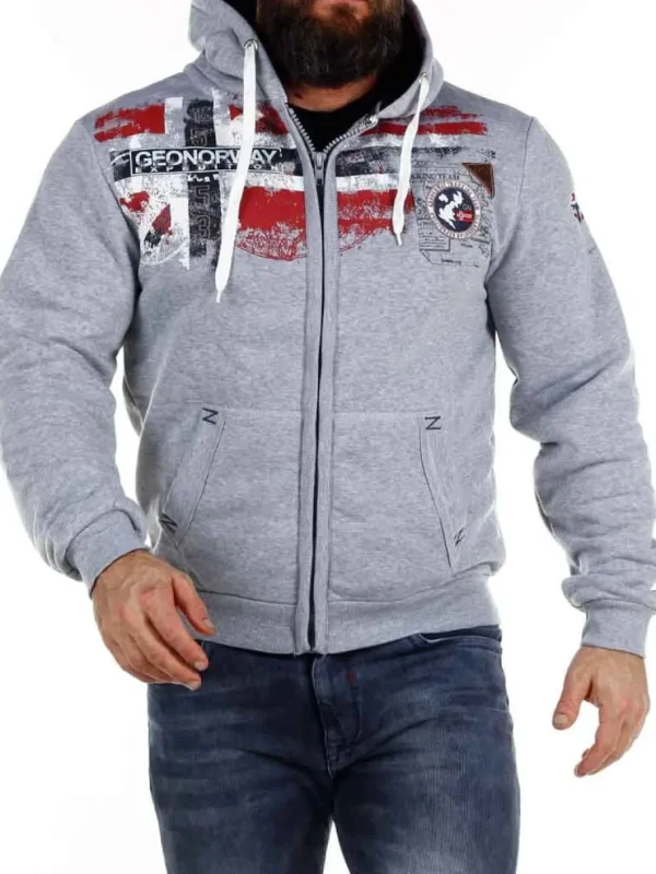Genox Geo Norway Zip Hoodie - Grå^Geographical Norway Best