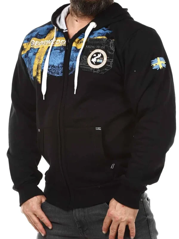 Genox Geo Sweden Zip Hoodie - Sort^Geographical Norway Fashion