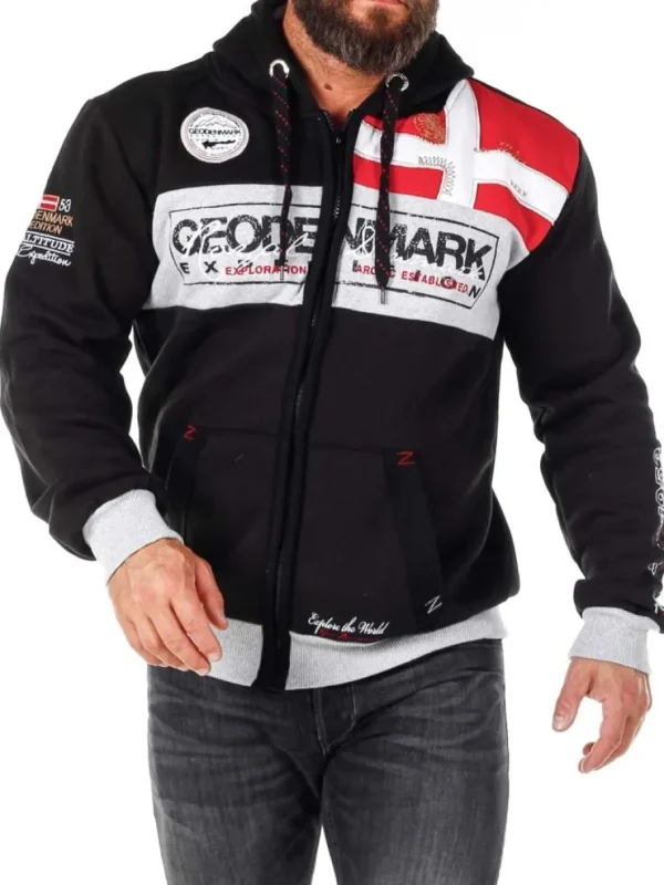Geo Denmark Hoodie - Sort^Geographical Norway Online
