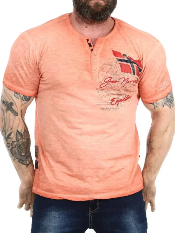 Geo Norway Artic T-shirt - Coral^Geographical Norway Online