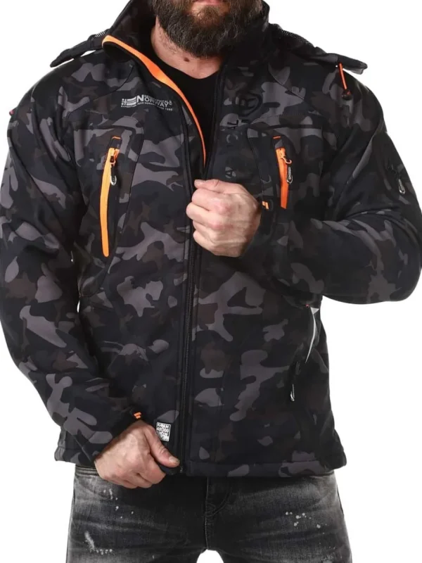 Glazer Softshelljakke - Camo/Sort^Geographical Norway Clearance