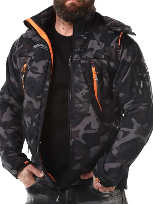 Glazer Softshelljakke - Camo/Sort^Geographical Norway Clearance