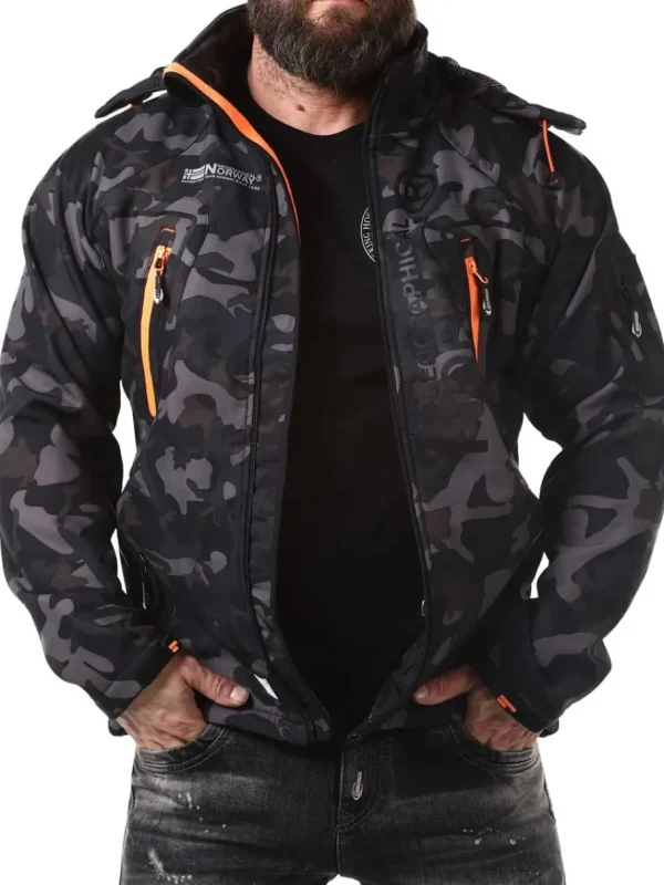 Glazer Softshelljakke - Camo/Sort^Geographical Norway Clearance