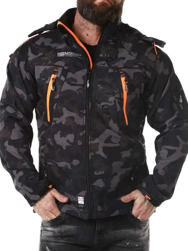 Glazer Softshelljakke - Camo/Sort^Geographical Norway Clearance