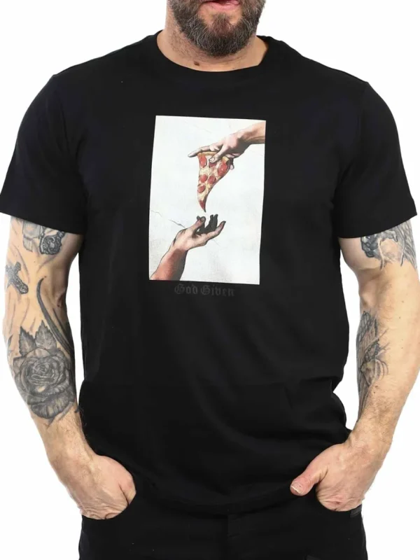 God Given Pizza T-shirt - Sort^Urban Classics Discount
