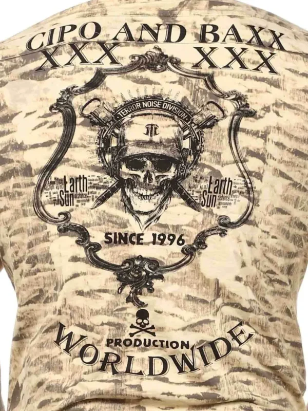 Heavy Noise T-shirt - Beige^Cipo & Baxx Fashion