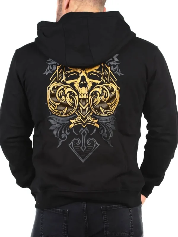 Ace Of Skull Zip Hoodie - Sort^Hyraw New