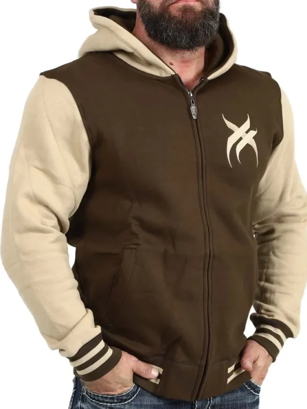 Ace Of Spades Zip Hoodie - Brun/Beige^Hyraw Online