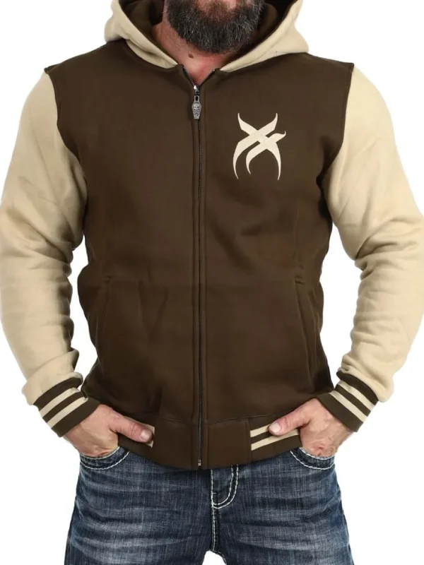 Ace Of Spades Zip Hoodie - Brun/Beige^Hyraw Online