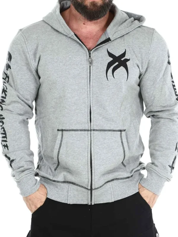 Hyraw Blazon Zip Hoodie - Grå^Rockdenim Discount
