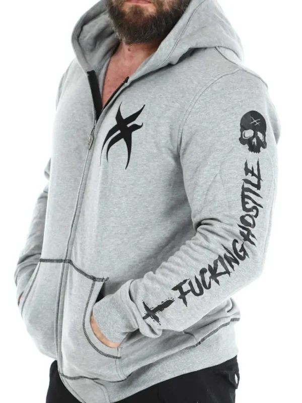 Hyraw Blazon Zip Hoodie - Grå^Rockdenim Discount