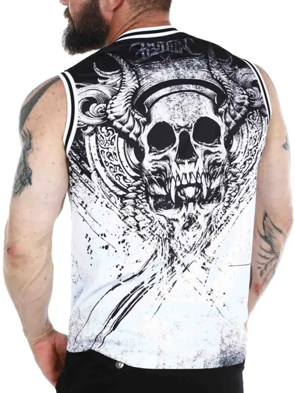 Hyraw Graphic Skull Tanktop - Hvid^Rockdenim Outlet