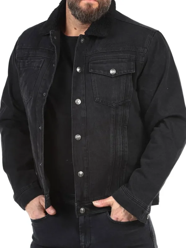Hunter Sherpa Jeansjakke - Sort^Hyraw Clearance