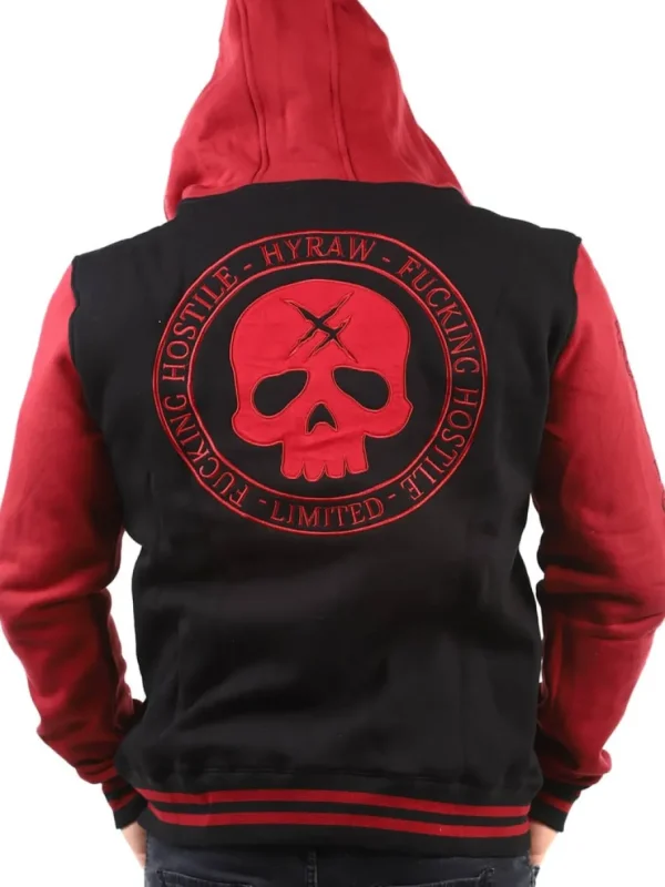 Red Skull Zip Hoodie - Sort/Rød^Hyraw Fashion