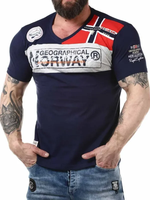 Jidney Geo Norway T-shirt - Mørkeblå^Geographical Norway Discount