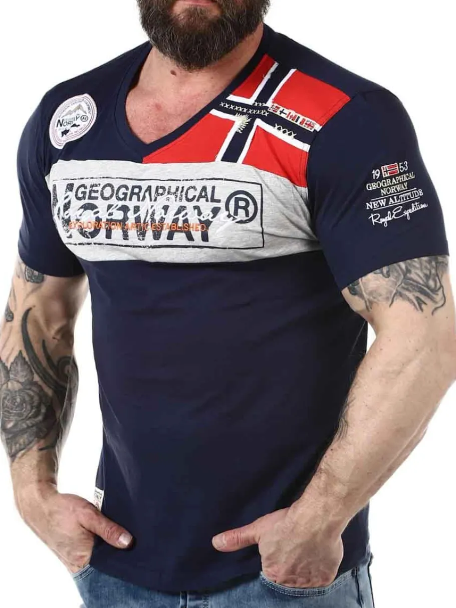 jidney_geo_norway_tshirt__3.webp Jidney Geo Norway T-shirt - Mørkeblå^Geographical Norway Discount