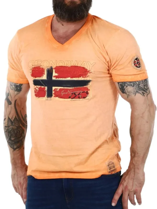 Joasis Geo Norway T-shirt - Orange^Geographical Norway Clearance